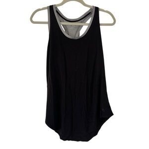Black & Gray Danskin Workout Athletic Tank Top Razor Back Shirt Women Size Large